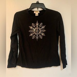 Talbots Christmas rhinestone shirt